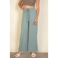 thumbnail image 1 of Saronite Drawstring Waist Wide Leg Minimalist Pants, Olive (Women's), 1 of 5