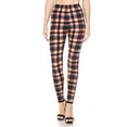 thumbnail image 1 of Saronite Plaid Printed Waisted Elastic Full Length Leggings (Women's), 1 of 5