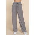 thumbnail image 1 of Saronite Solid Elastic Waisted Tencel 2 Sides Pockets Full Length Pants, Grey (Women's), 1 of 4