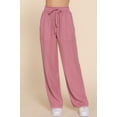 thumbnail image 1 of Saronite Solid Elastic Waisted Tencel 2 Sides Pockets Full Length Pants, Mauve (Women's), 1 of 4