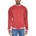 thumbnail image 1 of Saronite Solid Fleece Snap Button Front Standard Pockets Sides Long Sleeve Varsity Casual Jacket, Red (Women's), 1 of 3
