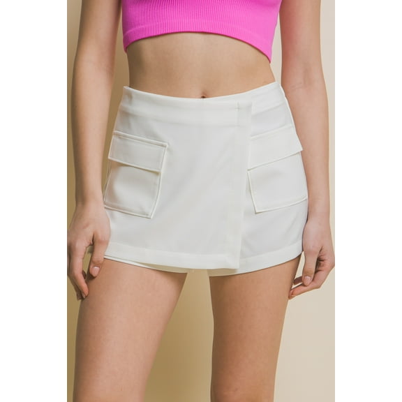 Saronite Vertigo Skorts With Cargo Pockets, White (Women's)