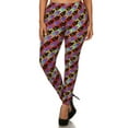 thumbnail image 1 of Saronite Vibrant Printed Full Length High Waisted Leggings, (Women's Plus), 1 of 5