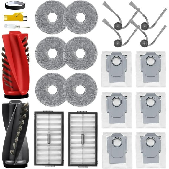 Saros 10R Accessories for roborock Saros 10R / Qrevo CurvX / G20S Ultra Robot Vacuum Cleaner 20 Packs 1 Main Brush, 2 Filters, 4 Side Brushes, 6 Mop Cloths, 6 Bags, 1 Bumper Stripe