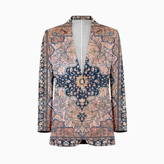 Sarouk Antique West Persian Rug Print Customized Men's Suits full man Shawl Collar Gentleman Suits for Wedding Business