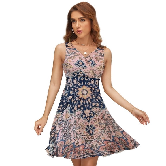 Sarouk Antique West Persian Rug Print Sundress Sleeveless Dress Summer Women Clothes Dress for Women Dresses