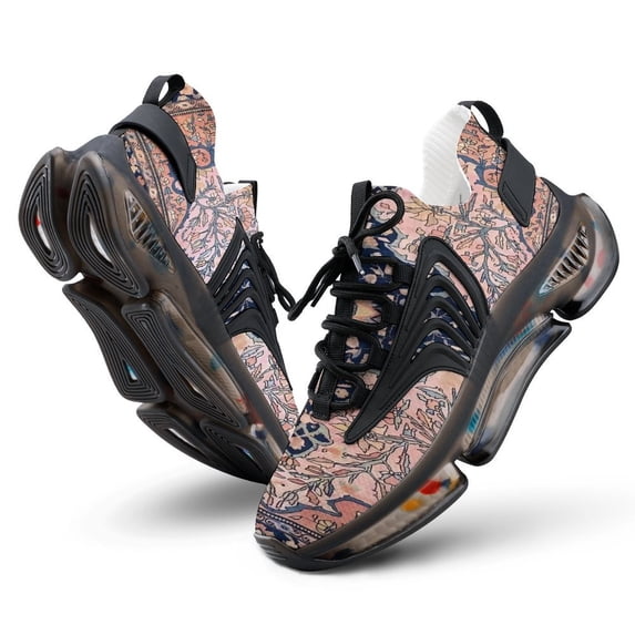 Sarouk Antique West Persian Rug Print Walking Shoes for Men Woman Lightweight Tennis Fashion Elastic Sports Shoes Cushion Basketball Shoes