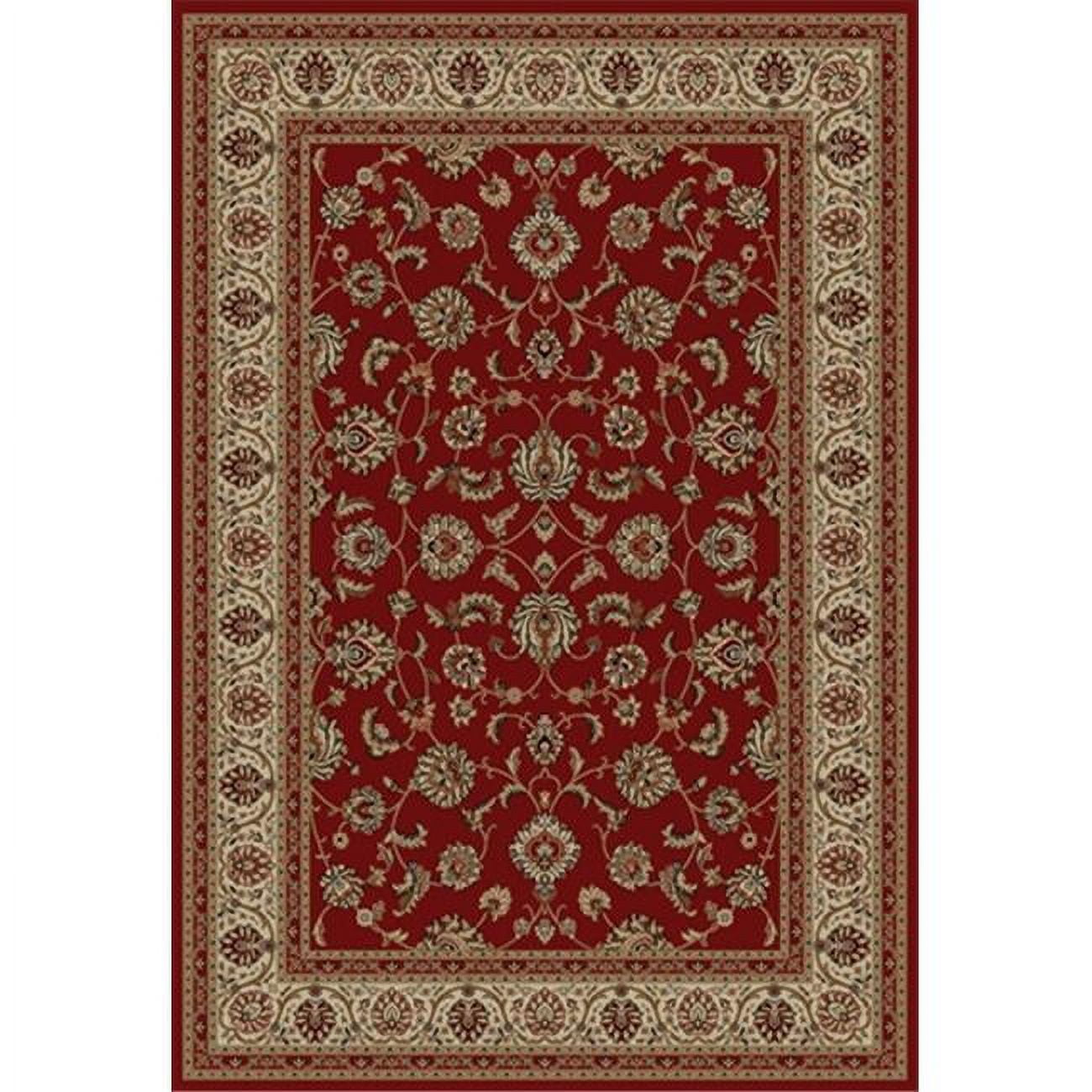 Barclay Sarouk Red and Beige Rectangular Area Rug
