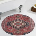 thumbnail image 1 of Sarouk Farahan Arak West Persian Rug Print Round Carpet Circle Rug Outdoor Patio Area Rug Washable Large Area Rugs Hallway Room Decor Fitness Mats, 1 of 8