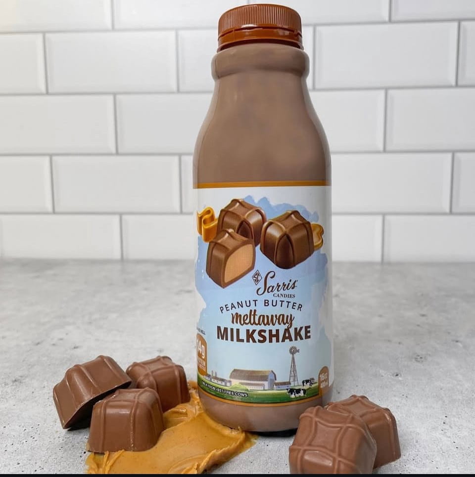 Sarris Candies, Peanut Butter Meltaway Milkshake, Pint Bottle, Plastic