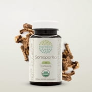 Sarsaparilla 60 Capsules, 500 mg, Organic Sarsaparilla (Hemidesmus indicus) Dried Root