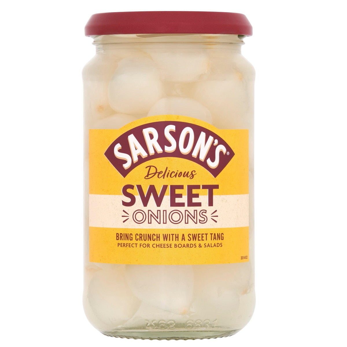 Sarson's Sweet & Mild Silverskin Onions 460g (Pack of 4)