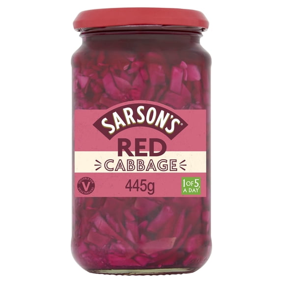 Sarsons Sweet & Mild Red Cabbage 445g, Imported from Britain