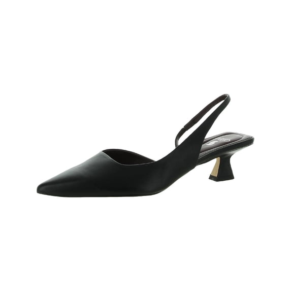 Franco Sarto Women's Devin Pointed Toe Kitten Heel Slingback Pump Black 9M