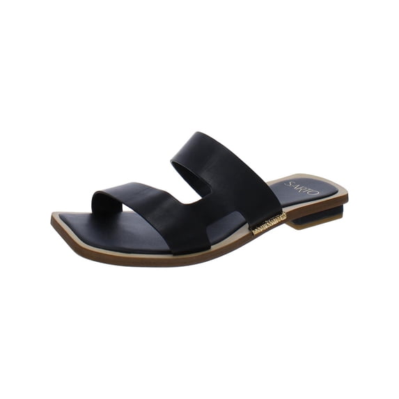 Franco Sarto Women's Emily Flat Sandal Black Leather 8M