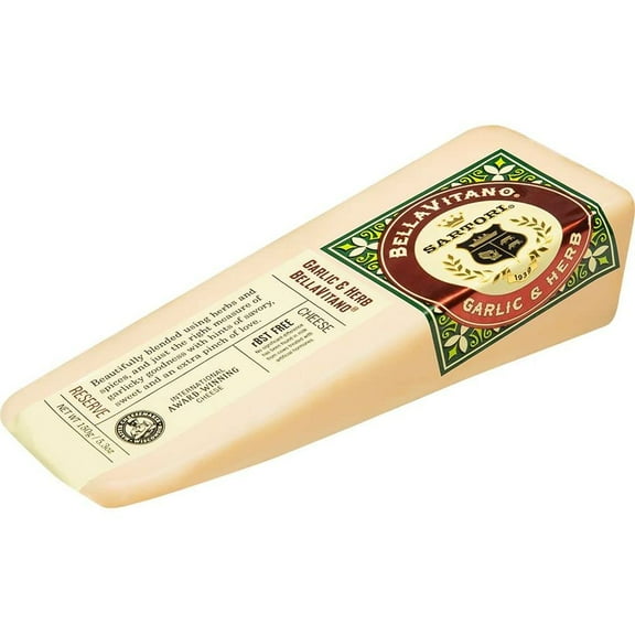 Sartori Garlic and Herb Bellavitano Cheese Wedge, 5.3 Ounce - 12 per case