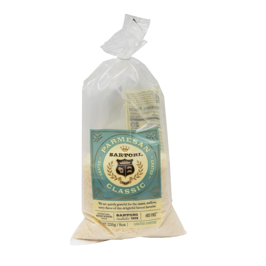 Sartori Grated Parmesan Cheese, 8 Ounce Bag 16 per case.