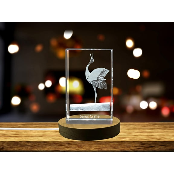 Sarus Crane 3D Engraved Crystal 3D Engraved Crystal Keepsake/Gift/Decor/Collectible/Souvenir