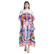 Sarvam Fashion Women Long Maxi Plus Size Polyester Kaftan Caftan Gown Beach Casual Dress Party Swimsuit Cover-up