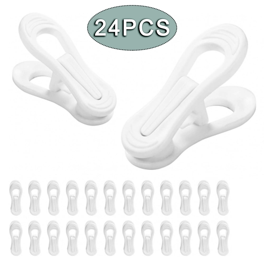 Sarzi 24 Pcs Hanger Clips MultiPurpose Hanger Clips for Hangers White