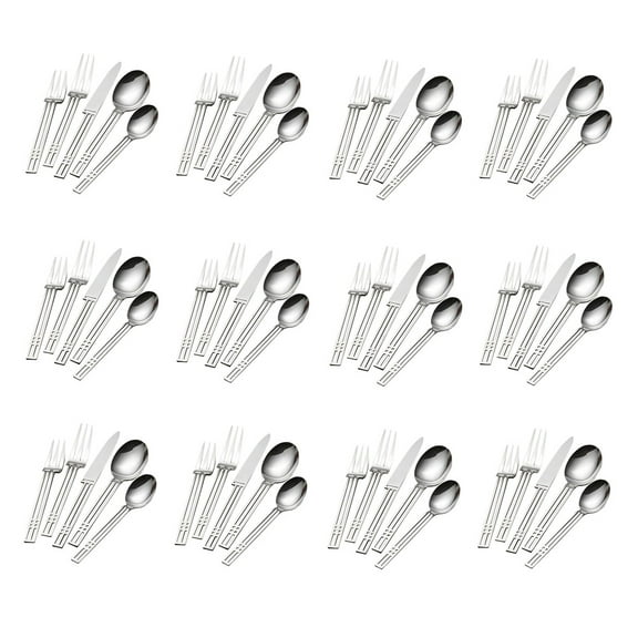 Sasaki Windows 18/8 Stainless Steel 60pc. Flatware Set (Service for Twelve)