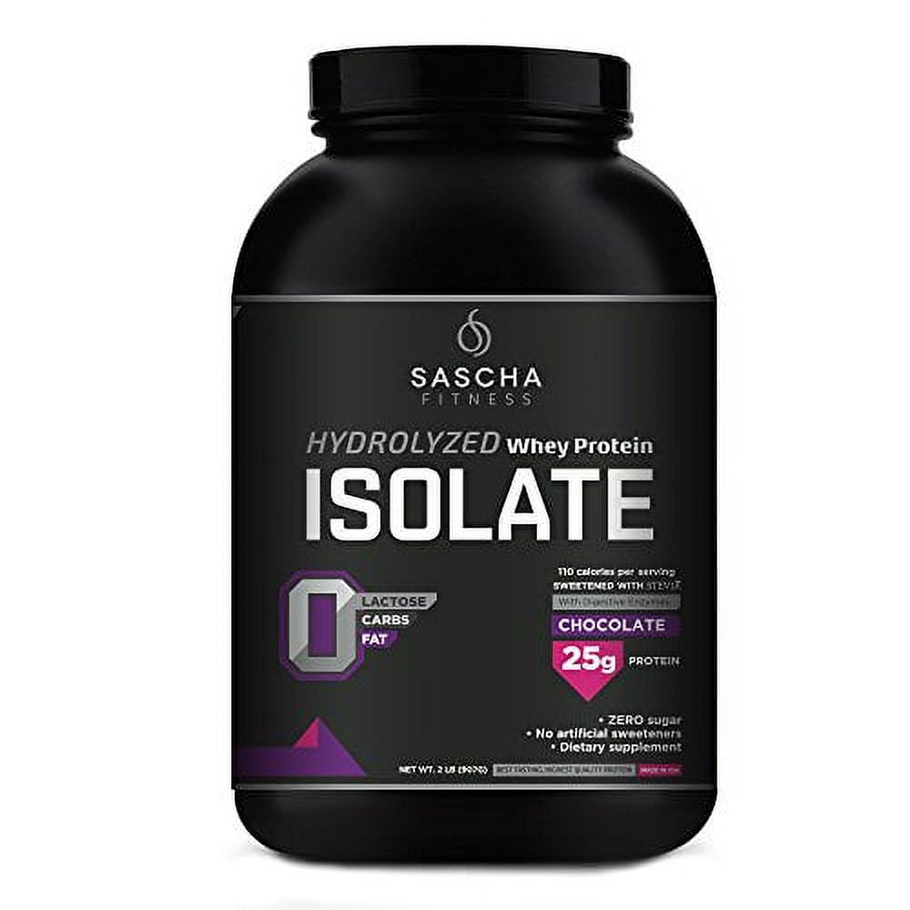 Sascha Fitness Hydrolyzed Whey Protein Isolate ( 2 Pound , Chocolate)