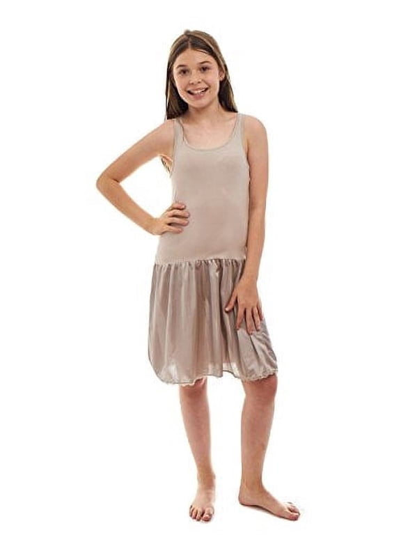 Full Slip Sleeveless Under Dress With Built In Crop Top for Teen Girls - 95% cotton, 5% Lycra Top