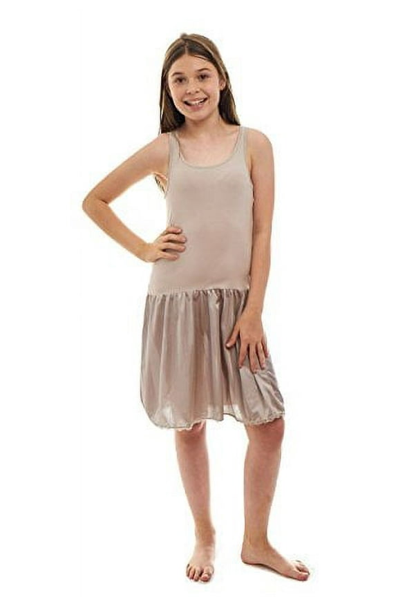 Full Slip Sleeveless Under Dress With Built In Crop Top for Teen Girls - 95% cotton, 5% Lycra Top