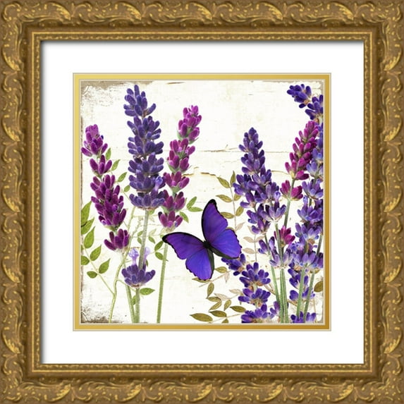 Sasha 12x12 Gold Ornate Wood Framed with Double Matting Museum Art Print Titled - Lavande I