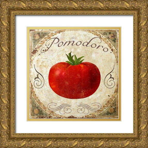 Sasha 12x12 Gold Ornate Wood Framed with Double Matting Museum Art Print Titled - Mangia II