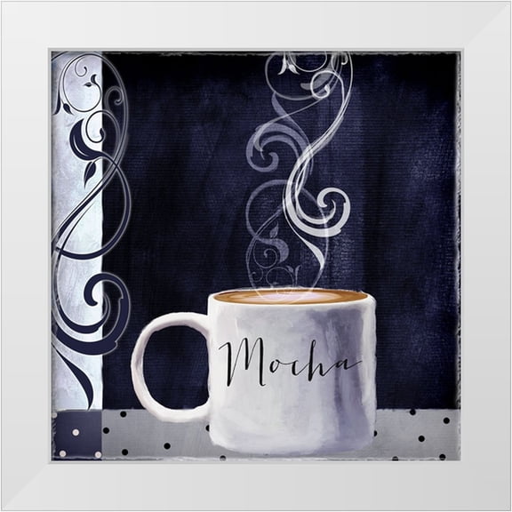 Sasha 12x12 White Modern Wood Framed Museum Art Print Titled - Cafe Blue III