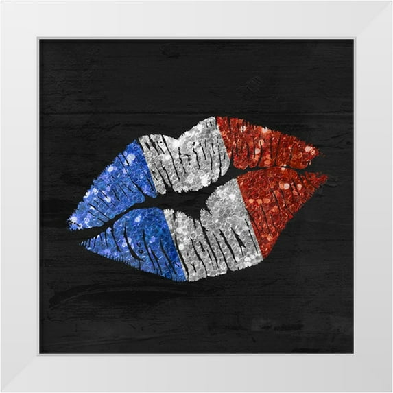 Sasha 12x12 White Modern Wood Framed Museum Art Print Titled - French Kiss