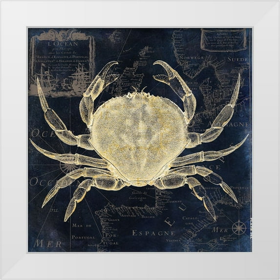 Sasha 12x12 White Modern Wood Framed Museum Art Print Titled - Maritime Blues III