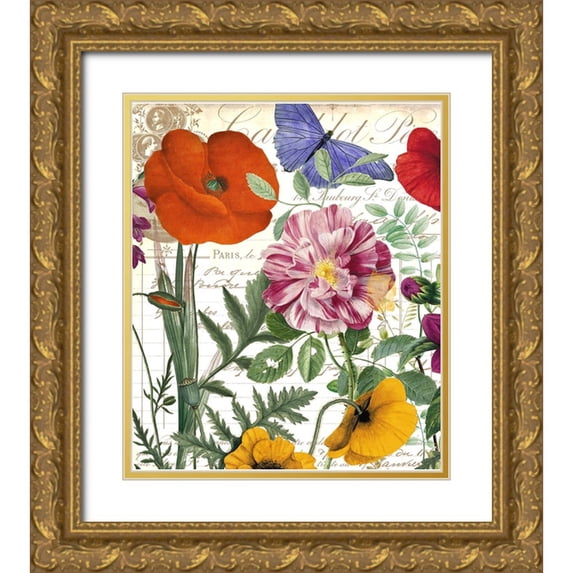 Sasha 12x14 Gold Ornate Wood Framed with Double Matting Museum Art Print Titled - Printemps
