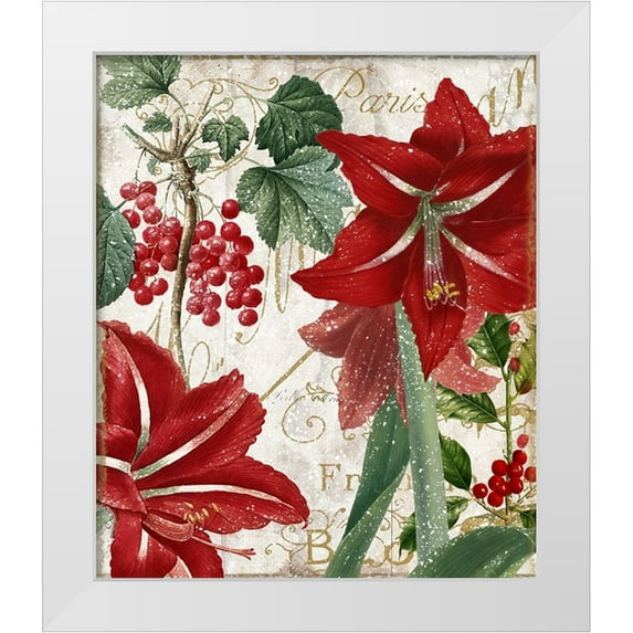 Sasha 12x14 White Modern Wood Framed Museum Art Print Titled - Amaryllis