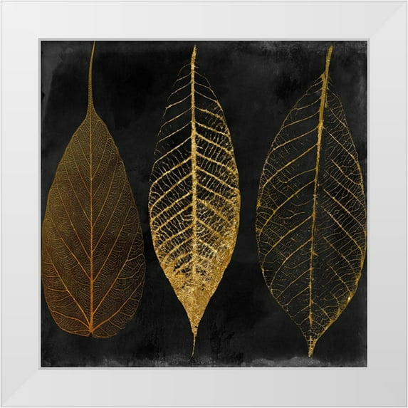 Sasha 15x15 White Modern Wood Framed Museum Art Print Titled - Fallen Gold I
