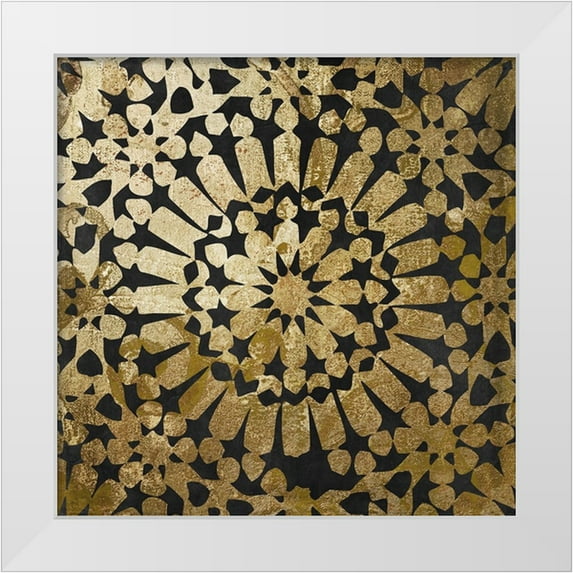 Sasha 15x15 White Modern Wood Framed Museum Art Print Titled - Moroccan Gold III