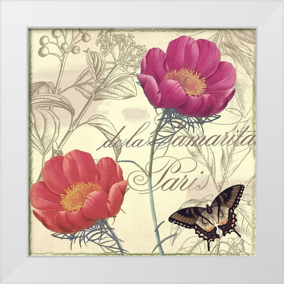 Sasha 15x15 White Modern Wood Framed Museum Art Print Titled - Petals of Paris I