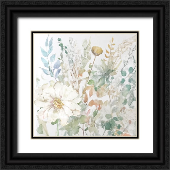 Sasha 20x20 Black Ornate Wood Framed with Double Matting Museum Art Print Titled - Soft Touches Two