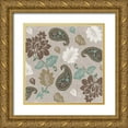 thumbnail image 1 of Sasha 20x20 Gold Ornate Wood Framed with Double Matting Museum Art Print Titled - Paisley Floral I, 1 of 4