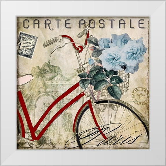 Sasha 20x20 White Modern Wood Framed Museum Art Print Titled - Postale Paris II
