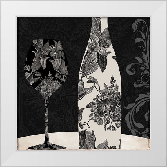 Sasha 20x20 White Modern Wood Framed Museum Art Print Titled - Vin Elegant I