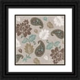 thumbnail image 1 of Sasha 26x26 Black Ornate Wood Framed with Double Matting Museum Art Print Titled - Paisley Floral I, 1 of 4
