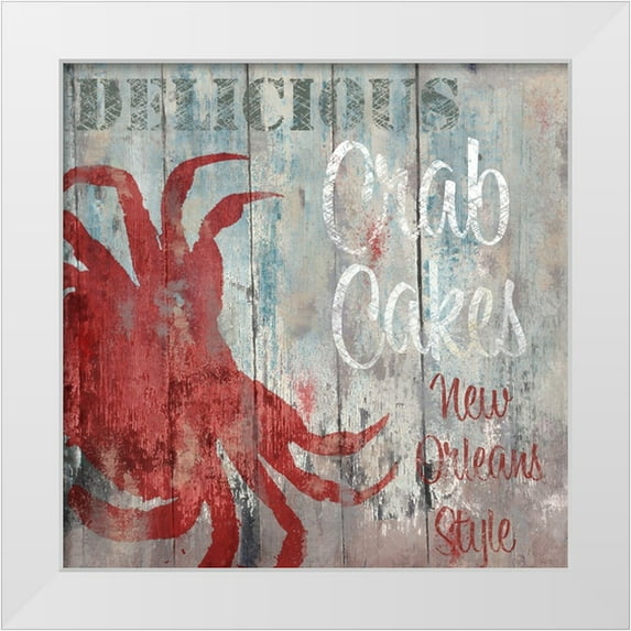 Sasha 26x26 White Modern Wood Framed Museum Art Print Titled - New Orleans Seafood II