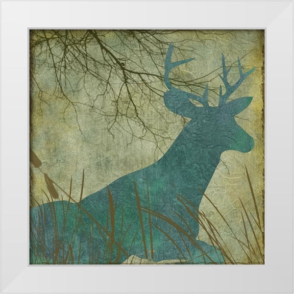 Sasha 26x26 White Modern Wood Framed Museum Art Print Titled - Winter Lodge II