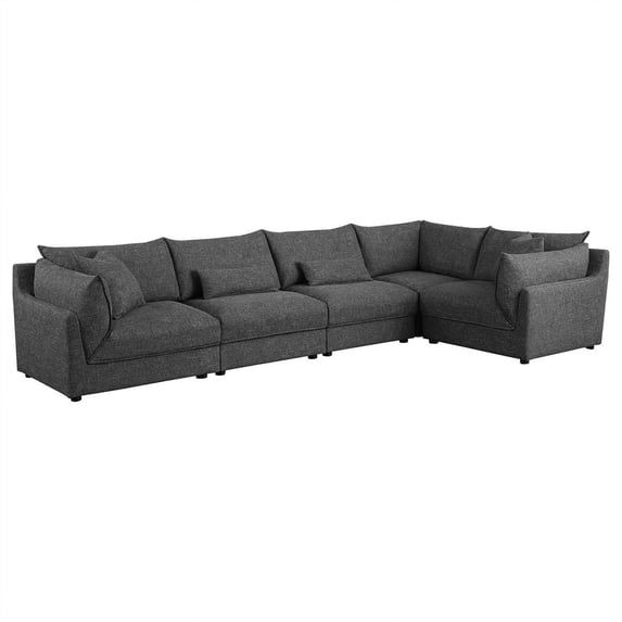 Sasha 6-Piece Upholstered Modular Sectional Barely Black