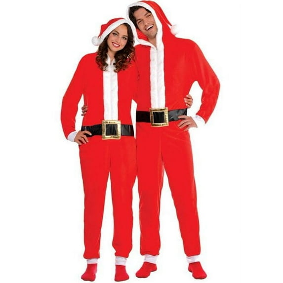 Sasha Adult Santa Christmas Onesie One Piece Hoodie Outfit Small / Ex-Small