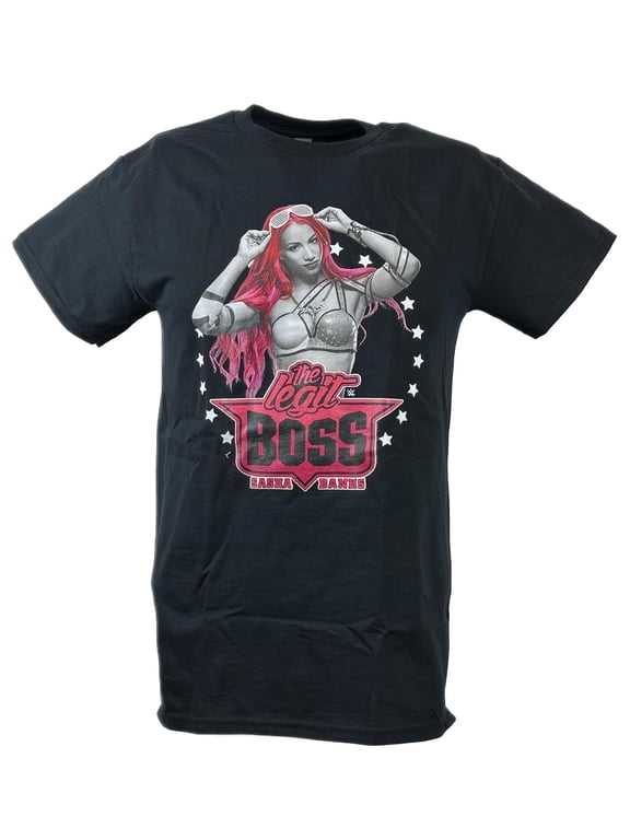 Sasha Banks Pink Hair Black T-shirt