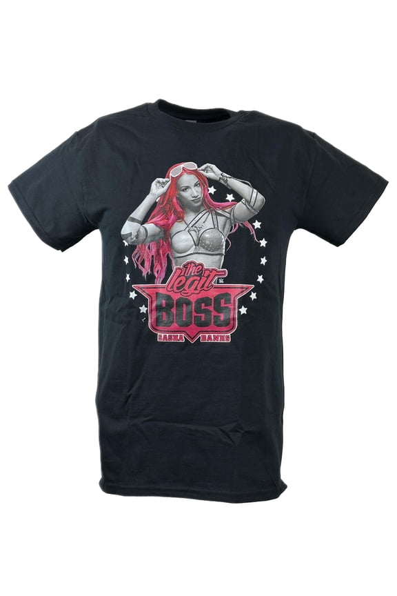 Sasha Banks Pink Hair Black T-shirt