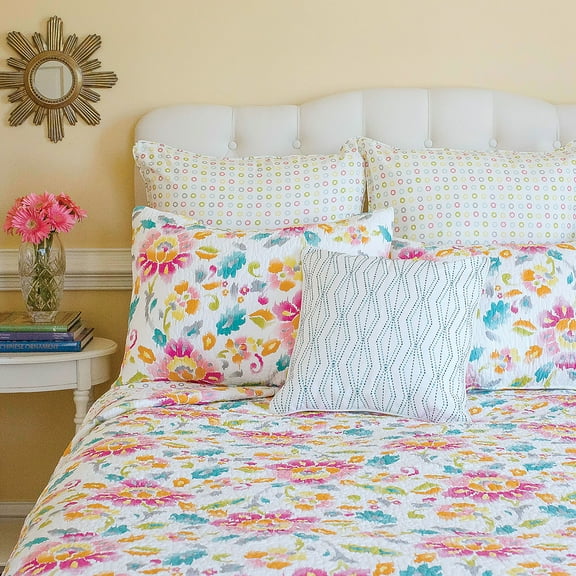 Sasha Vibrant Floral Cotton King Bed Quilt